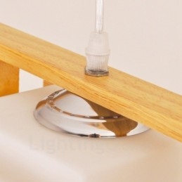 2 Light Wood Modern Contemporary Nordic style Pendant Light with Glass Shade