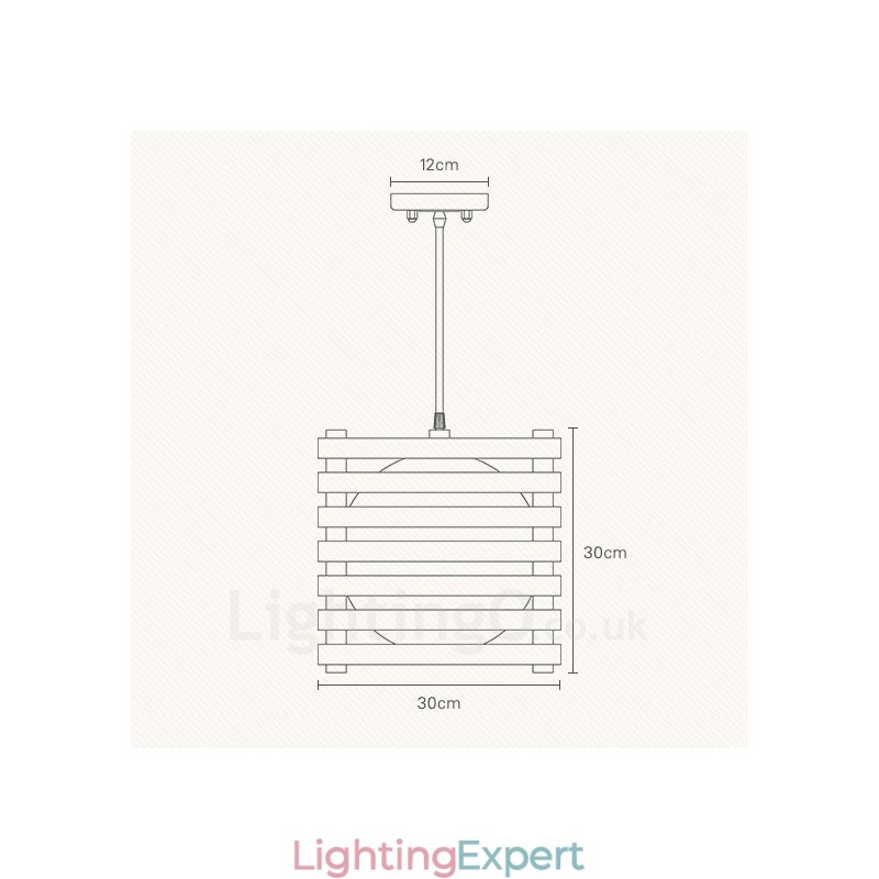1 Light Wood Modern Contemporary Nordic style Pendant Light with Glass Shade