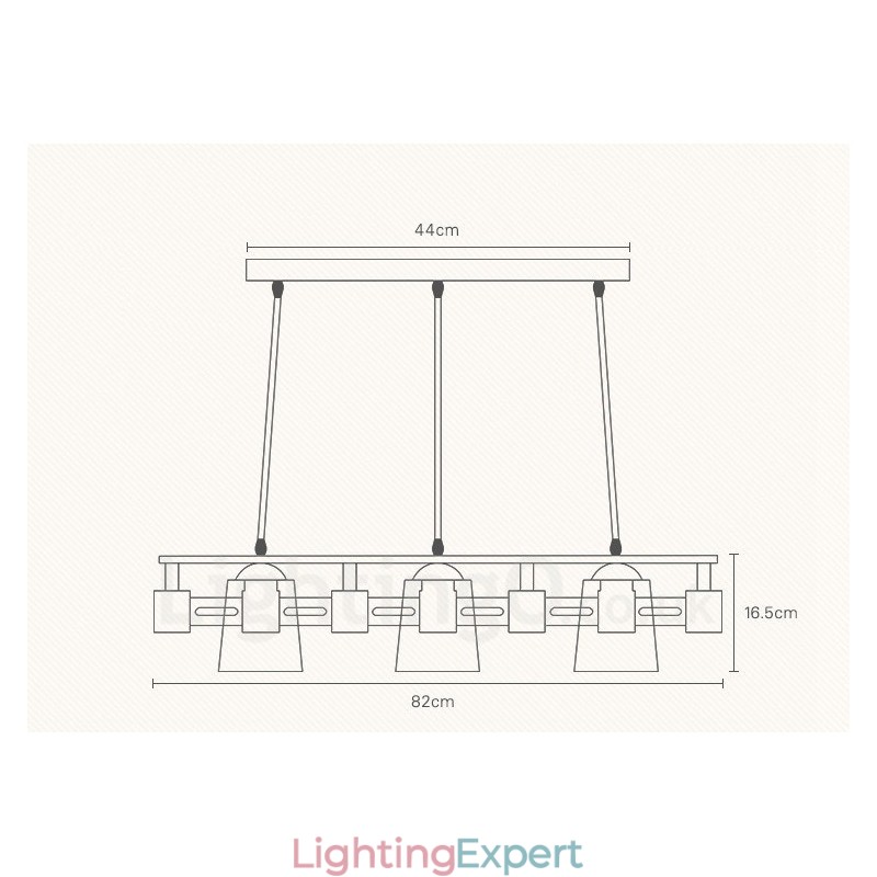 3 Light Wood Modern Contemporary Nordic style Pendant Light with Fabric Shade