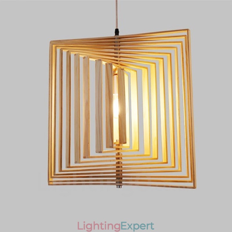 1 Light Wood Modern Contemporary Nordic style Pendant Light with Wood Shade