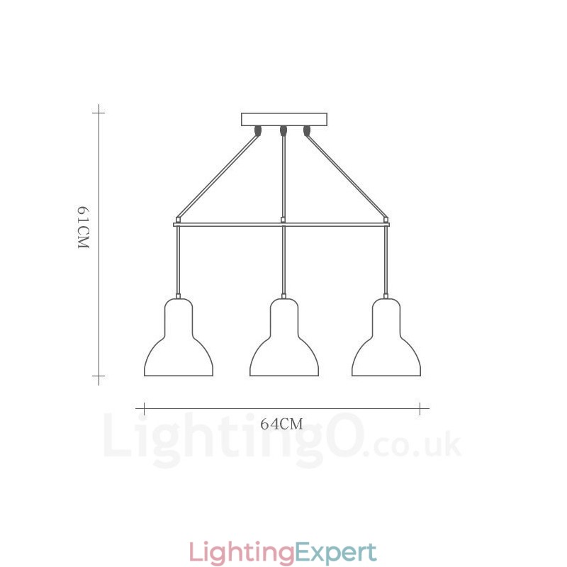 5 Light Wood Modern Contemporary Pendant Light with Iron Shade
