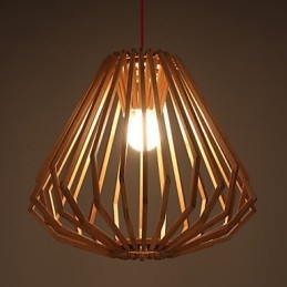 Chandelier Mini Style Traditional Classic Wood Bamboo