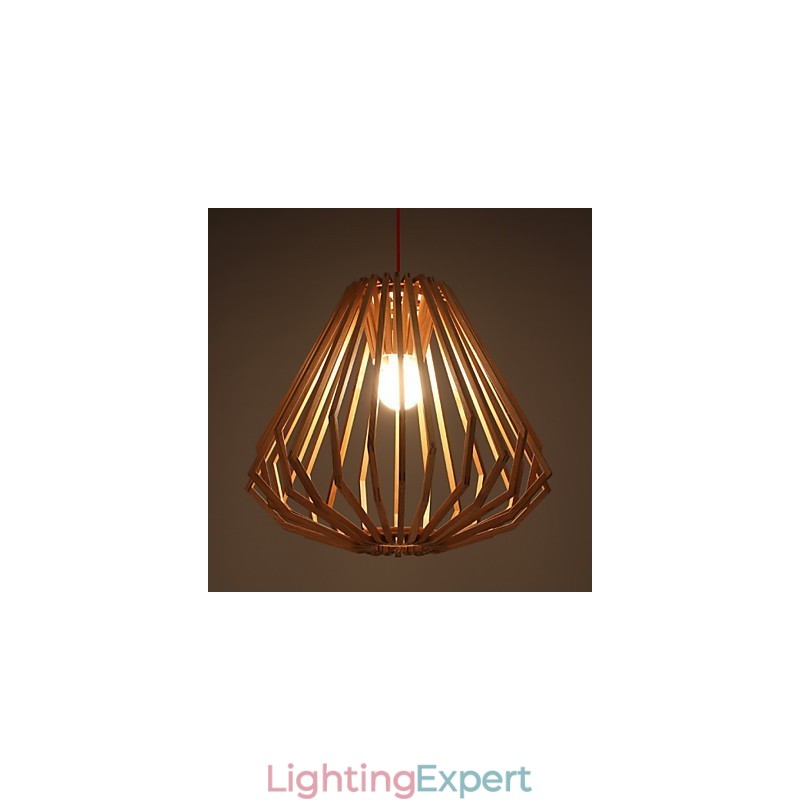 Chandelier Mini Style Traditional Classic Wood Bamboo