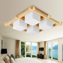 4 Light Modern Contemporary Nordic style Flush Mount Ceiling Lights with Glass Shade