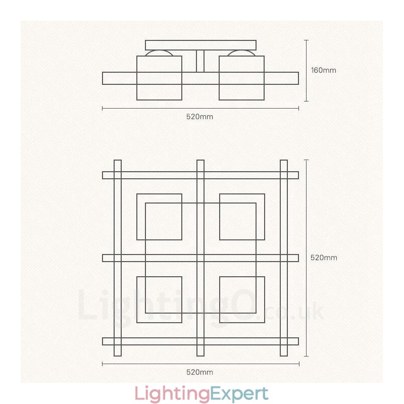 4 Light Modern Contemporary Nordic style Flush Mount Ceiling Lights with Glass Shade