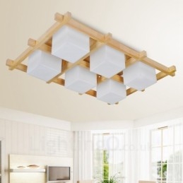 6 Light Modern Contemporary Nordic style Flush Mount Ceiling Lights with Glass Shade