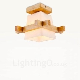 1 Light Modern Contemporary Nordic style Flush Mount Ceiling Lights with Glass Shade
