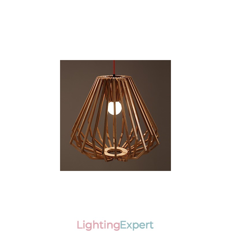 Chandelier Mini Style Traditional Classic Wood Bamboo