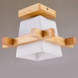 1 Light Modern Contemporary Nordic style Flush Mount Ceiling Lights with Glass Shade