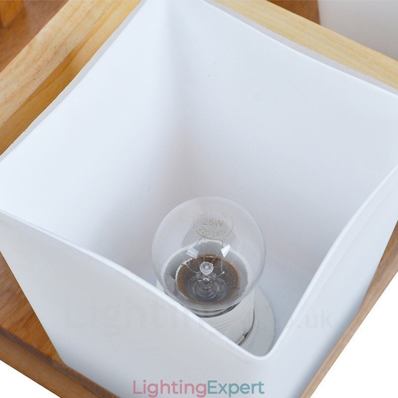 4 Light Modern Contemporary Flush Mount Ceiling Lights with Glass Shade