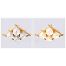 4 Light Modern Contemporary Flush Mount Ceiling Lights with Glass Shade