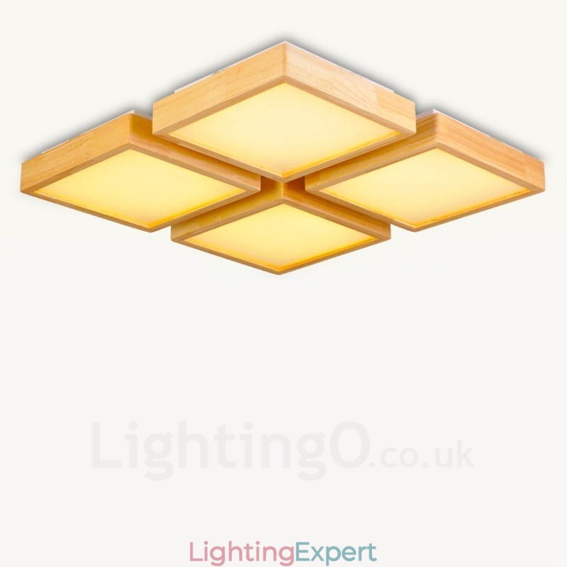 4 Light Modern Contemporary Nordic style Flush Mount Ceiling Lights with Acrylic Shade