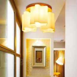 3 Light Modern Contemporary Flush Mount Ceiling Lights with Glass Shade