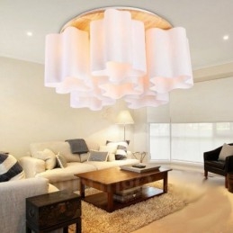 6 Light Modern Contemporary Flush Mount Ceiling Lights with Glass Shade