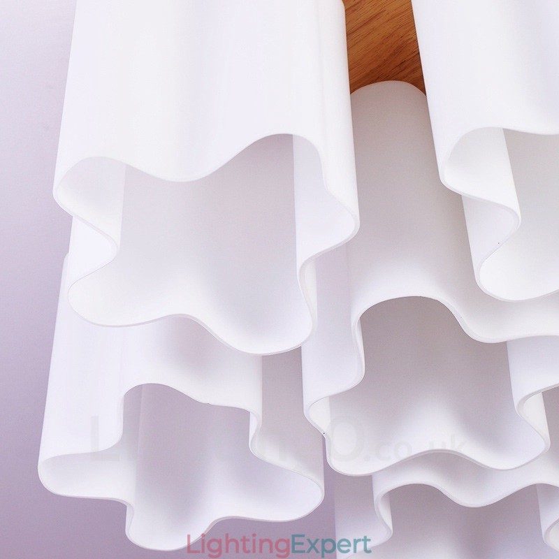 6 Light Modern Contemporary Flush Mount Ceiling Lights with Glass Shade