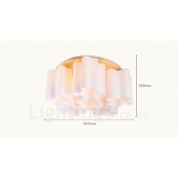 6 Light Modern Contemporary Flush Mount Ceiling Lights with Glass Shade