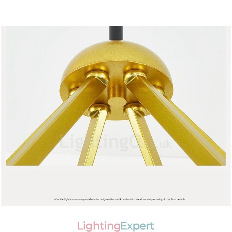 6 Light Modern Contemporary Nordic style Ceiling Lights Chandelier with Black and White Ball Glass Shade