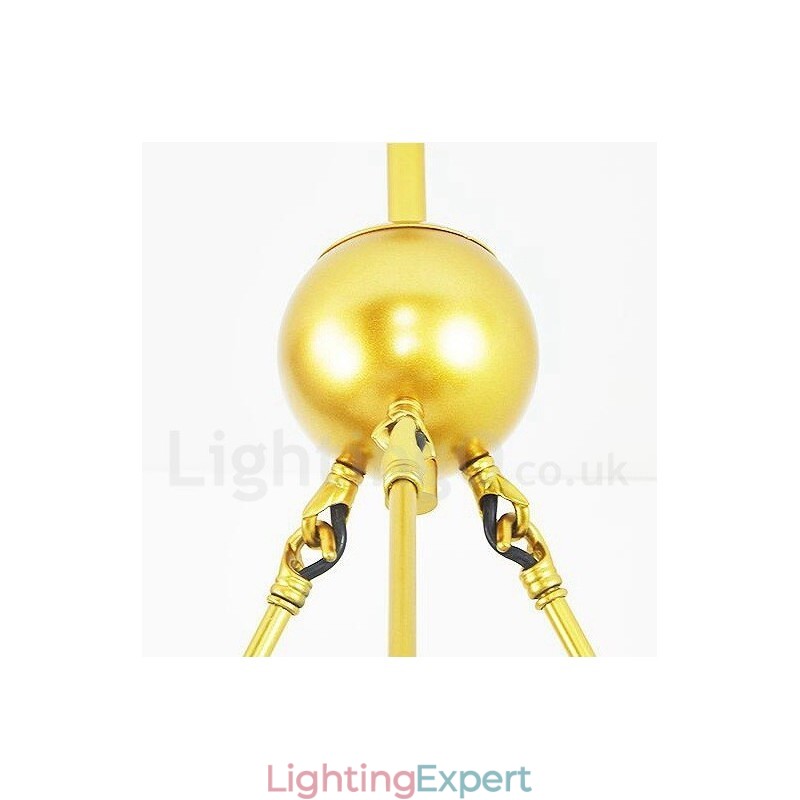 9 Light Modern Contemporary Nordic style Ceiling Lights Copper Plating Chandelier with Gold and White Ball Glass Shade