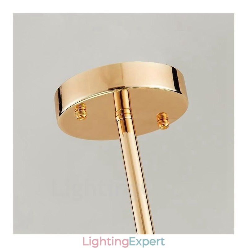 11 Light Modern Contemporary Ceiling Lights Copper Plating Chandelier with White Ball Glass Shade