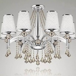 Modern Contemporary Crystal Chrome Metal Chandelier
