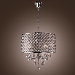 Traditional Classic Crystal Chrome Metal Chandelier