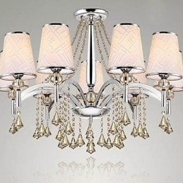 Modern Contemporary Crystal Chrome Metal Chandelier