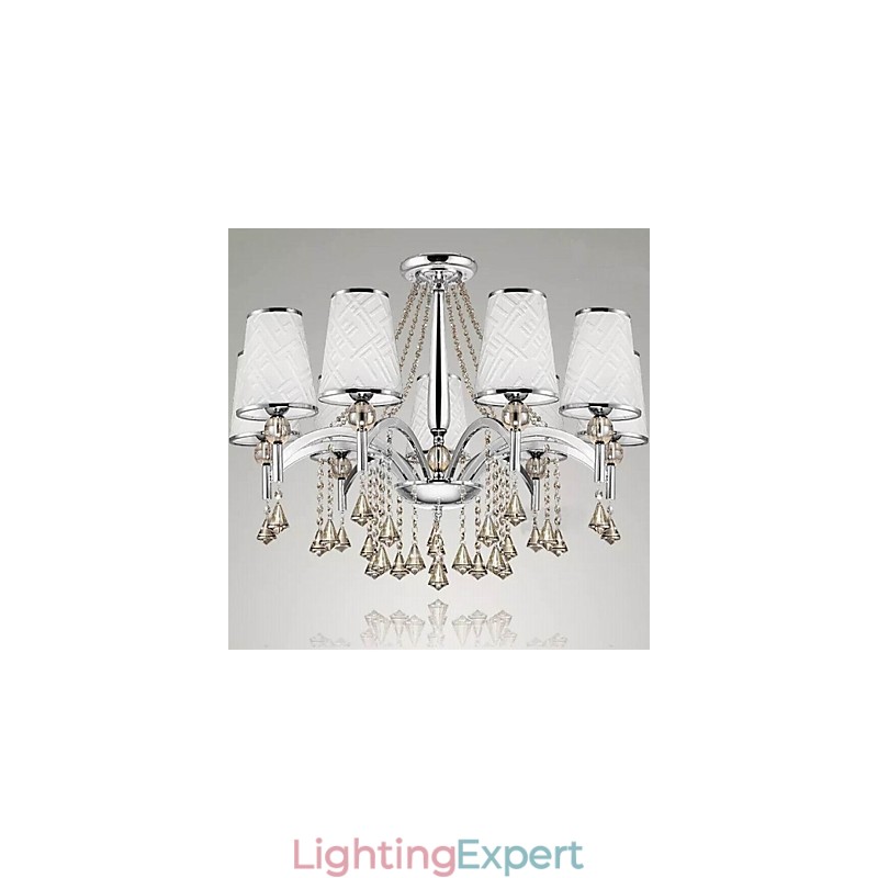 Modern Contemporary Crystal Chrome Metal Chandelier
