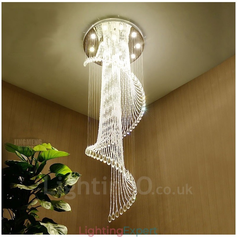 15 Lights Modern Crystal Ceiling Pendant Light Indoor Chandelier Lighting Lamps Fixtures with Bulbs
