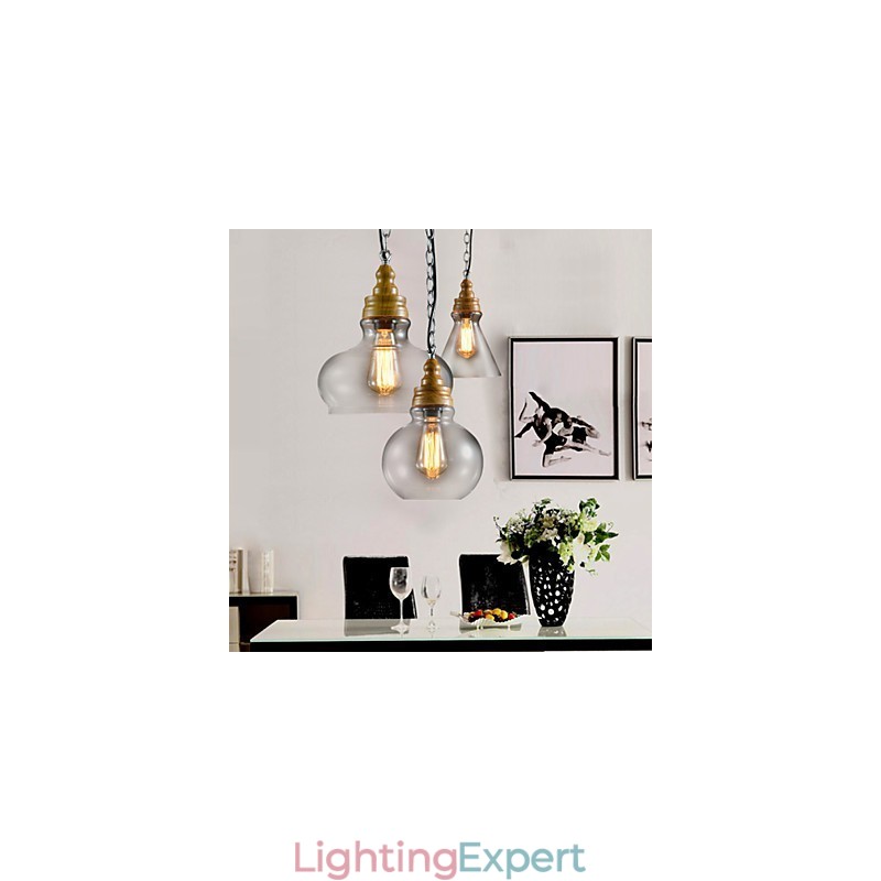 3 Light Modern Contemporary Mini Style Metal Chandelier Pendant Light