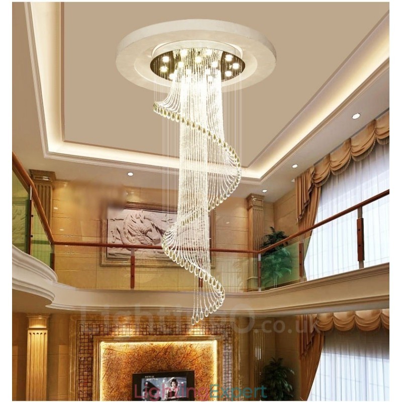 15 Lights Modern Crystal Ceiling Pendant Light Indoor Chandelier Lighting Lamps Fixtures with Bulbs