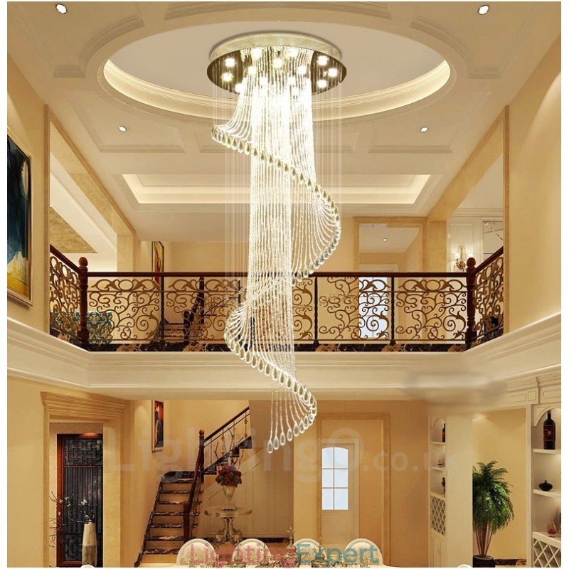 15 Lights Modern Crystal Ceiling Pendant Light Indoor Chandelier Lighting Lamps Fixtures with Bulbs
