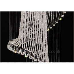 15 Lights Modern Crystal Ceiling Pendant Light Indoor Chandelier Lighting Lamps Fixtures with Bulbs