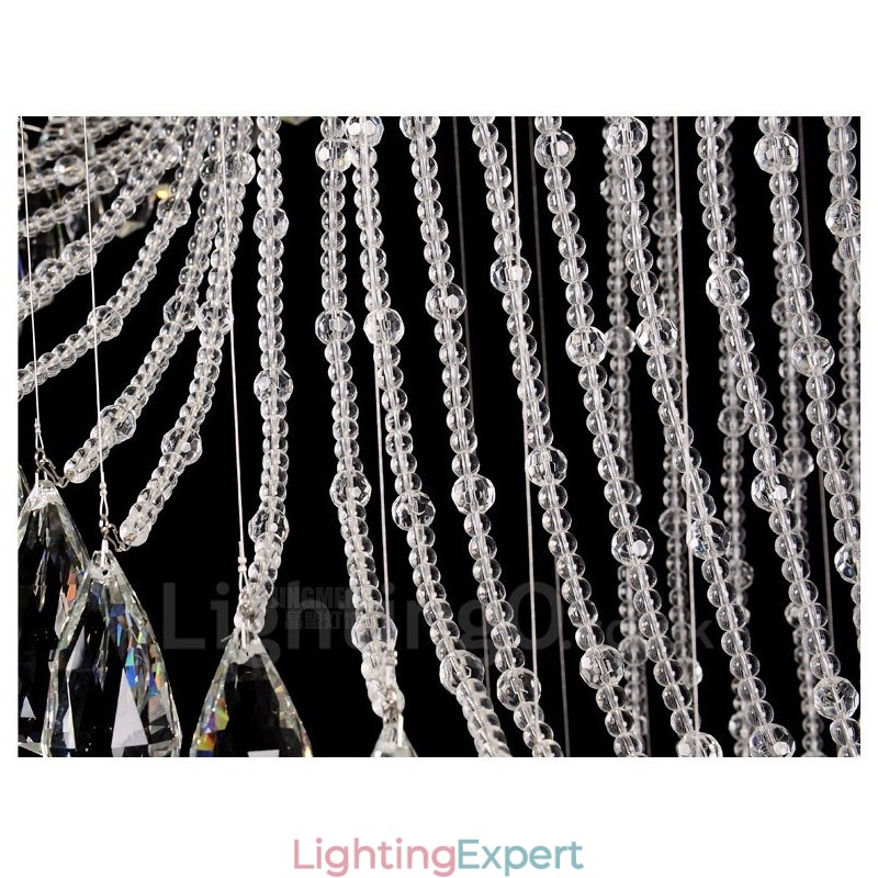 15 Lights Modern Crystal Ceiling Pendant Light Indoor Chandelier Lighting Lamps Fixtures with Bulbs