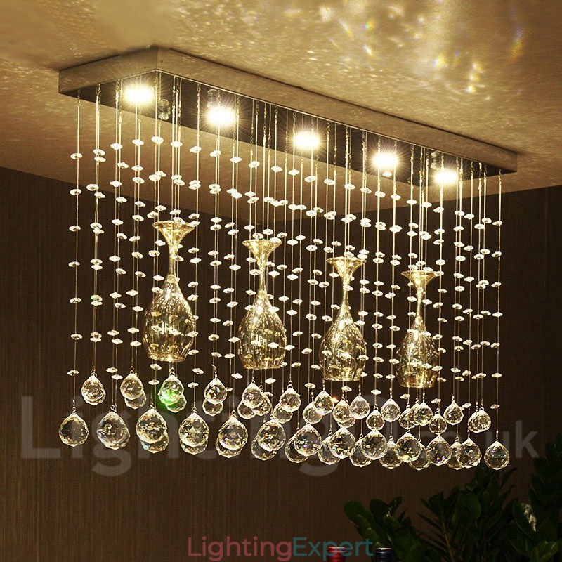 5 Lights Modern Crystal Ceiling Pendant Light Indoor Chandelier Lighting Lamps Fixture