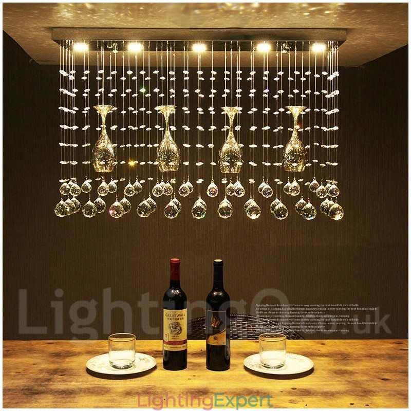 5 Lights Modern Crystal Ceiling Pendant Light Indoor Chandelier Lighting Lamps Fixture