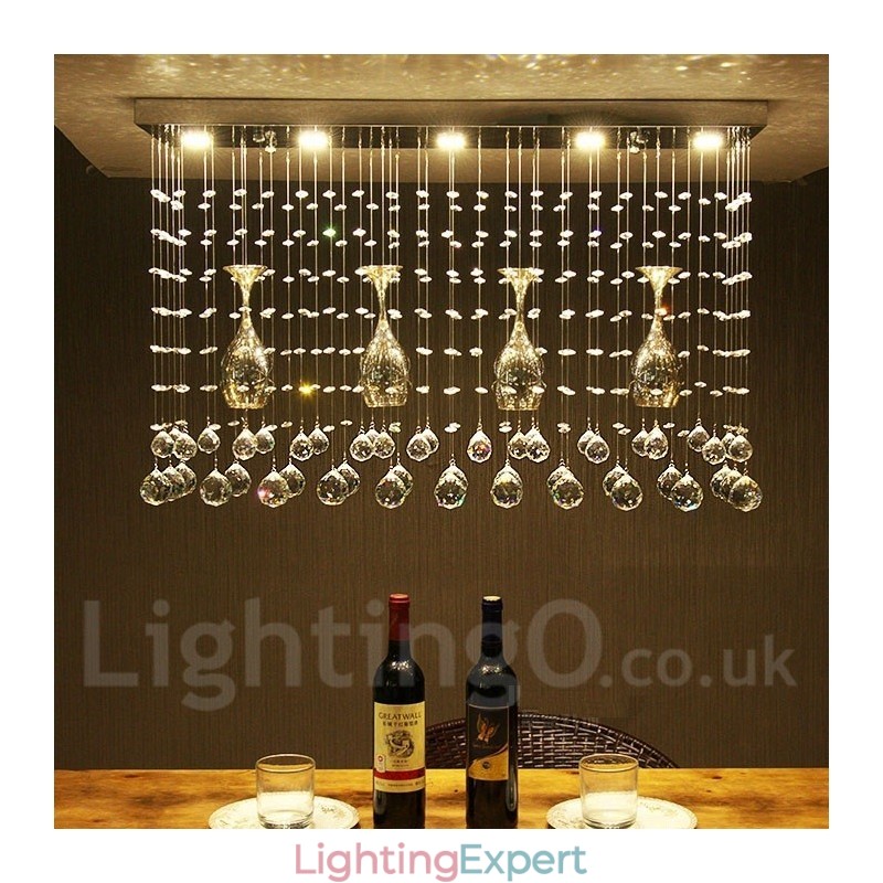 5 Lights Modern Crystal Ceiling Pendant Light Indoor Chandelier Lighting Lamps Fixture