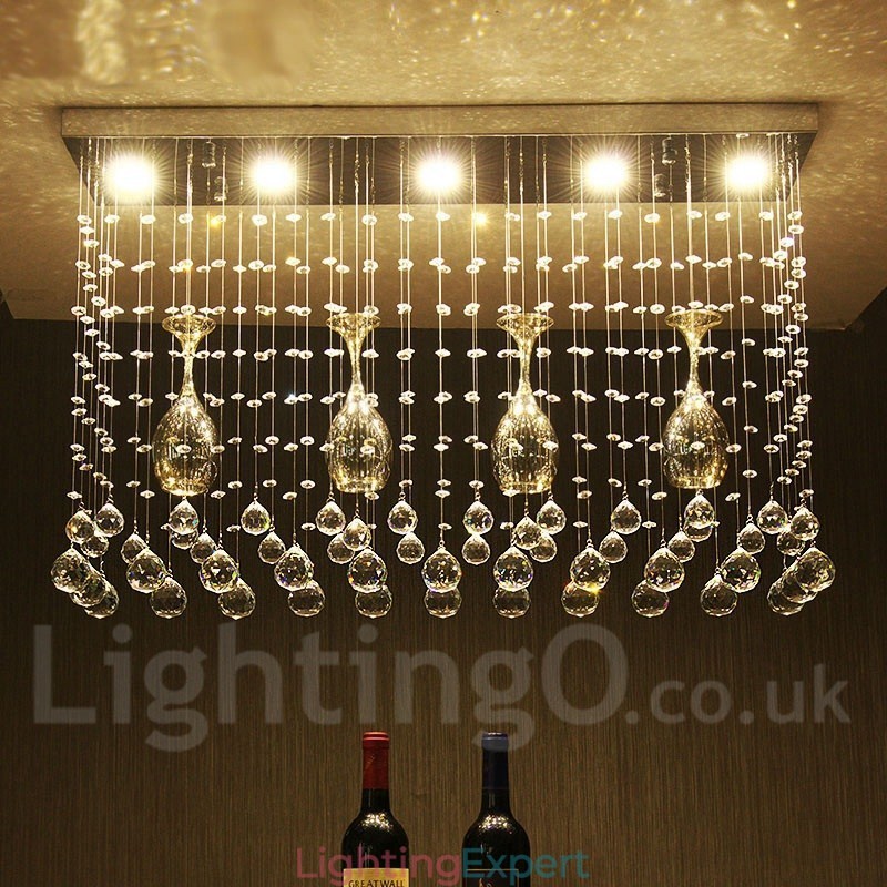 5 Lights Modern Crystal Ceiling Pendant Light Indoor Chandelier Lighting Lamps Fixture