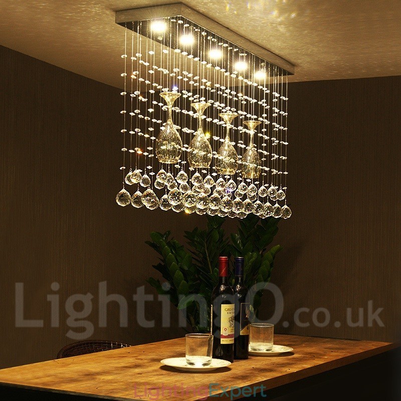 5 Lights Modern Crystal Ceiling Pendant Light Indoor Chandelier Lighting Lamps Fixture