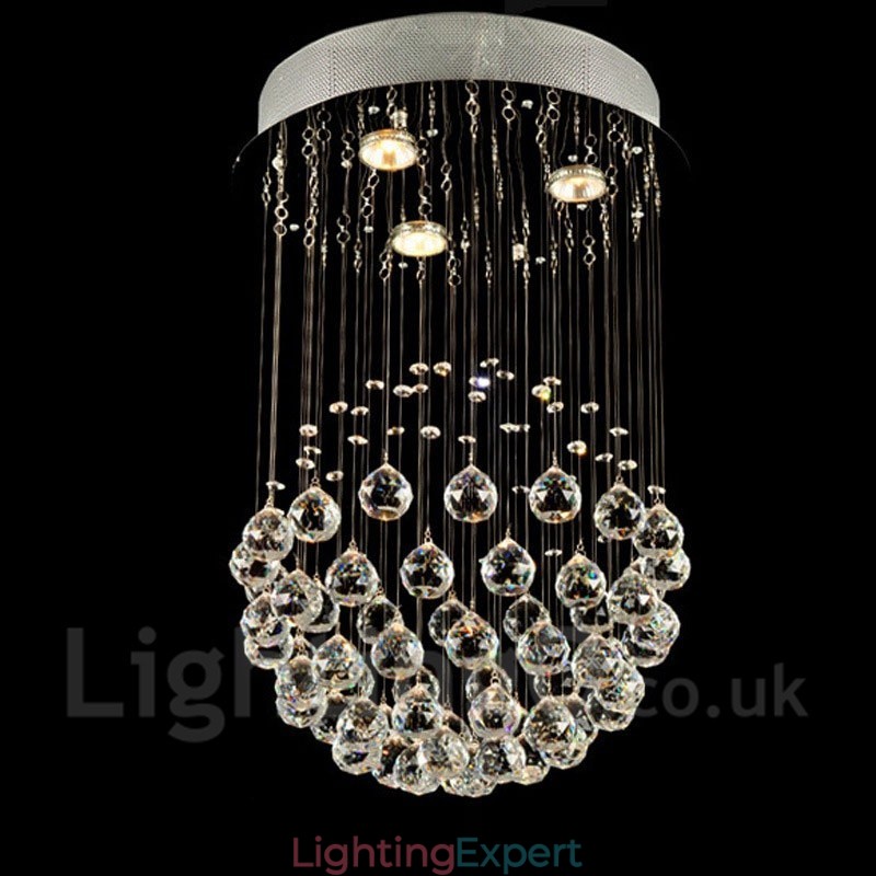3 Light Modern Crystal Ceiling Pendant Light Indoor Chandelier Lighting Lamps Fixtures