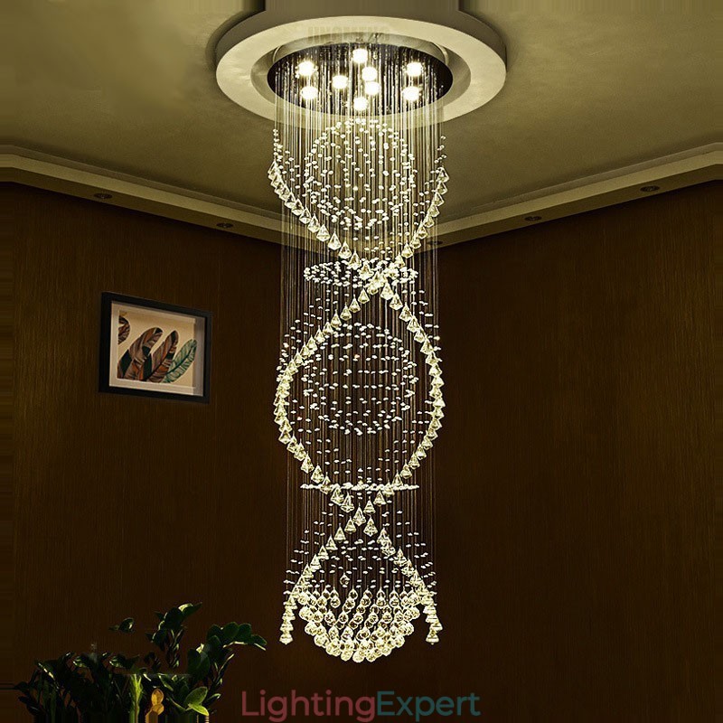 Extra Length 5 Meter Modern Crystal Ceiling Pendant Light Indoor Chandelier Lighting Lamps Fixtures