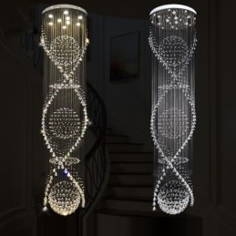 Extra Length 5 Meter Modern Crystal Ceiling Pendant Light Indoor Chandelier Lighting Lamps Fixtures