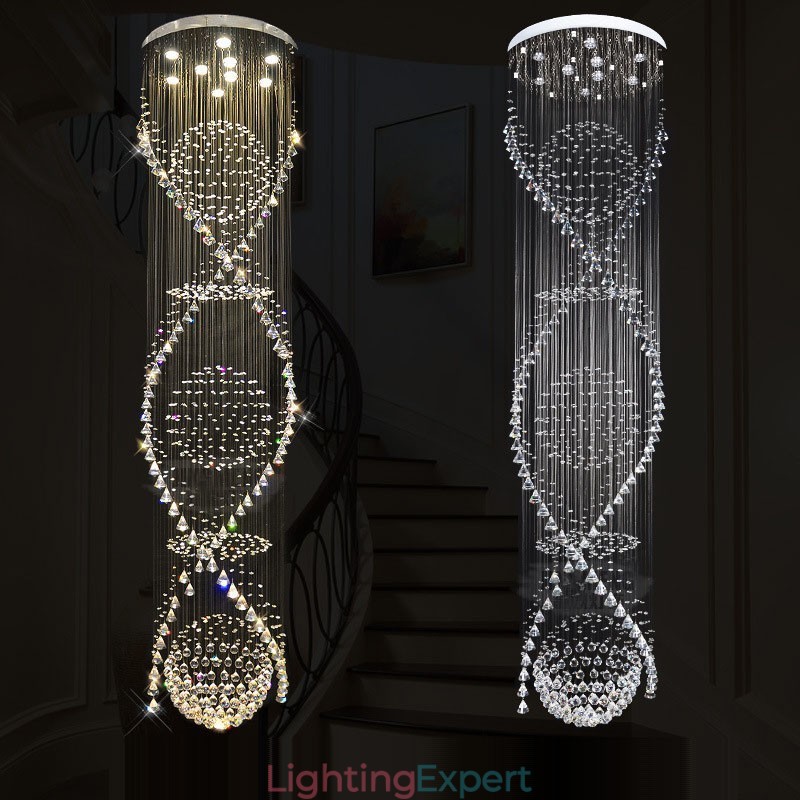 Extra Length 5 Meter Modern Crystal Ceiling Pendant Light Indoor Chandelier Lighting Lamps Fixtures