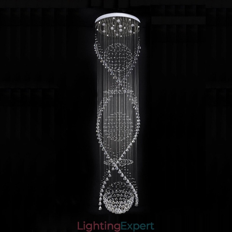 Extra Length 5 Meter Modern Crystal Ceiling Pendant Light Indoor Chandelier Lighting Lamps Fixtures