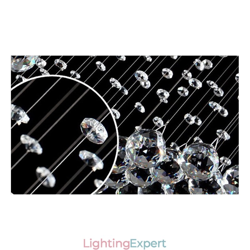 Extra Length 5 Meter Modern Crystal Ceiling Pendant Light Indoor Chandelier Lighting Lamps Fixtures