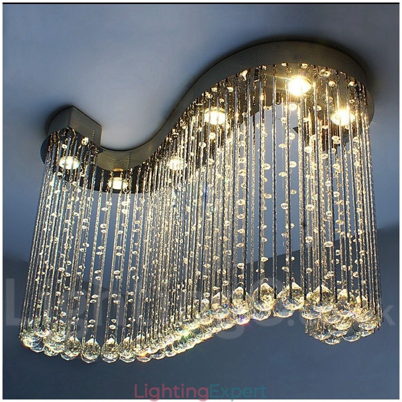 6 Lights Modern Crystal Ceiling Pendant Light Indoor Chandelier Lighting Lamps Fixtures