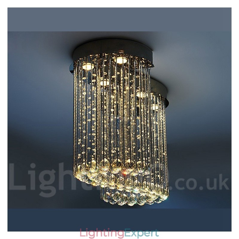 6 Lights Modern Crystal Ceiling Pendant Light Indoor Chandelier Lighting Lamps Fixtures