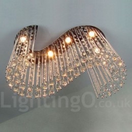 6 Lights Modern Crystal Ceiling Pendant Light Indoor Chandelier Lighting Lamps Fixtures