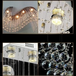 6 Lights Modern Crystal Ceiling Pendant Light Indoor Chandelier Lighting Lamps Fixtures