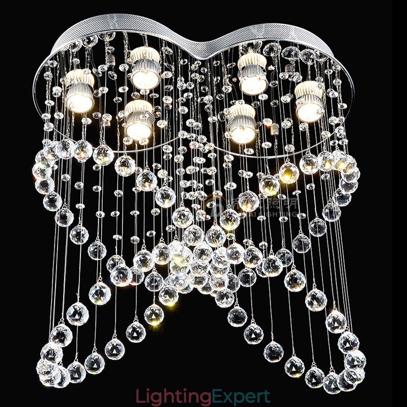 6 Lights Modern Crystal Ceiling Pendant Light Indoor Chandelier Lighting Lamps Fixtures