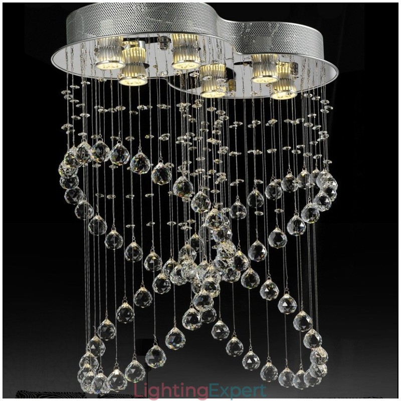 6 Lights Modern Crystal Ceiling Pendant Light Indoor Chandelier Lighting Lamps Fixtures